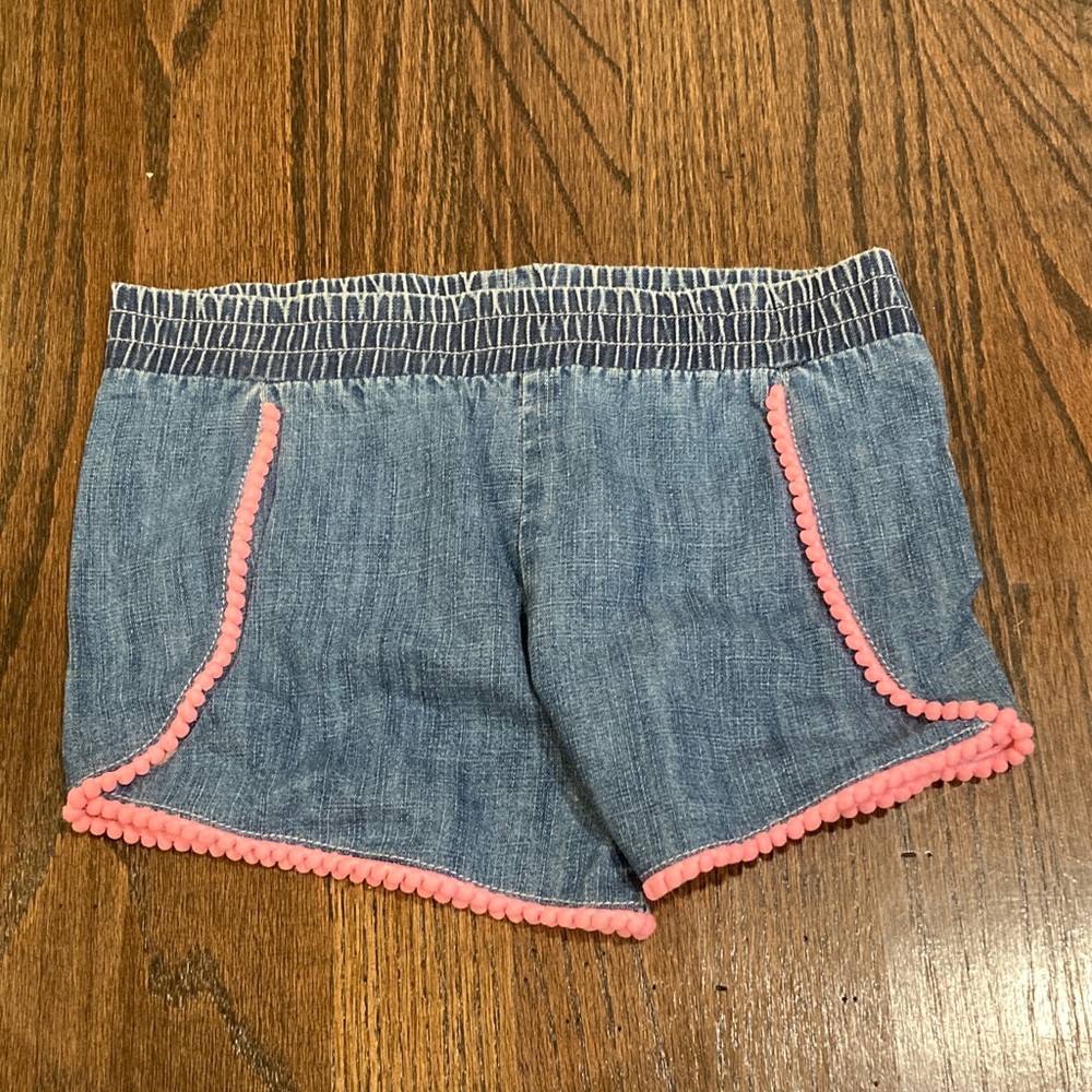 Kids Denim Shorts with Pink Accents